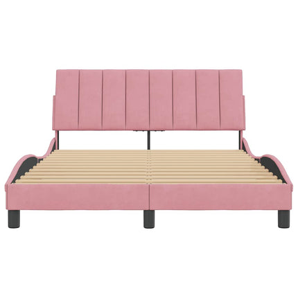 sengeramme uden madras Hanko 140x190 cm fløjl pink