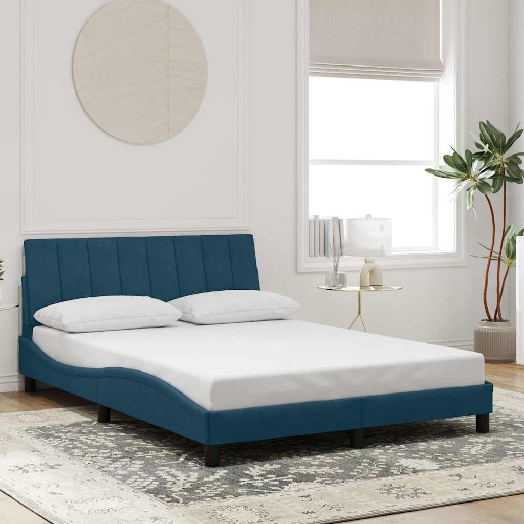sengeramme uden madras Hanko 140x200 cm velour blå