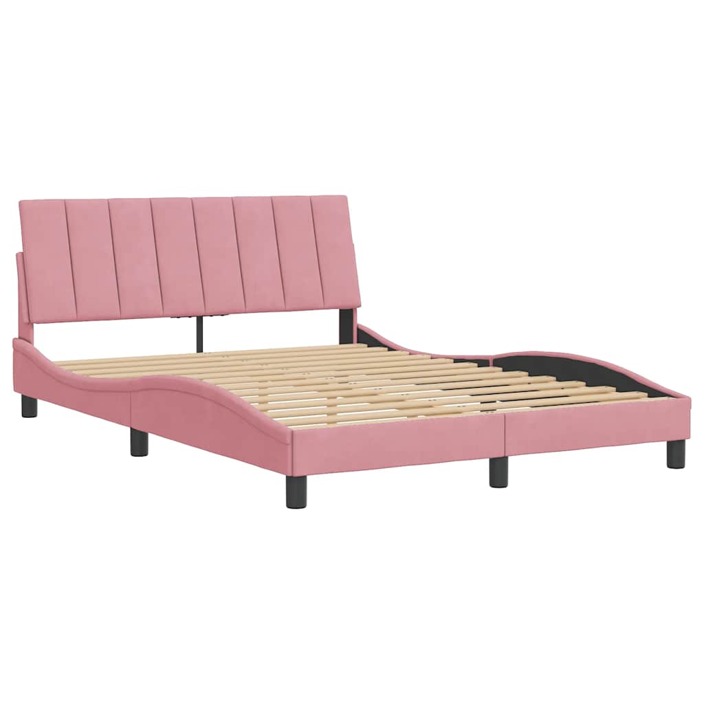 sengeramme uden madras Hanko 140x200 cm fløjl pink