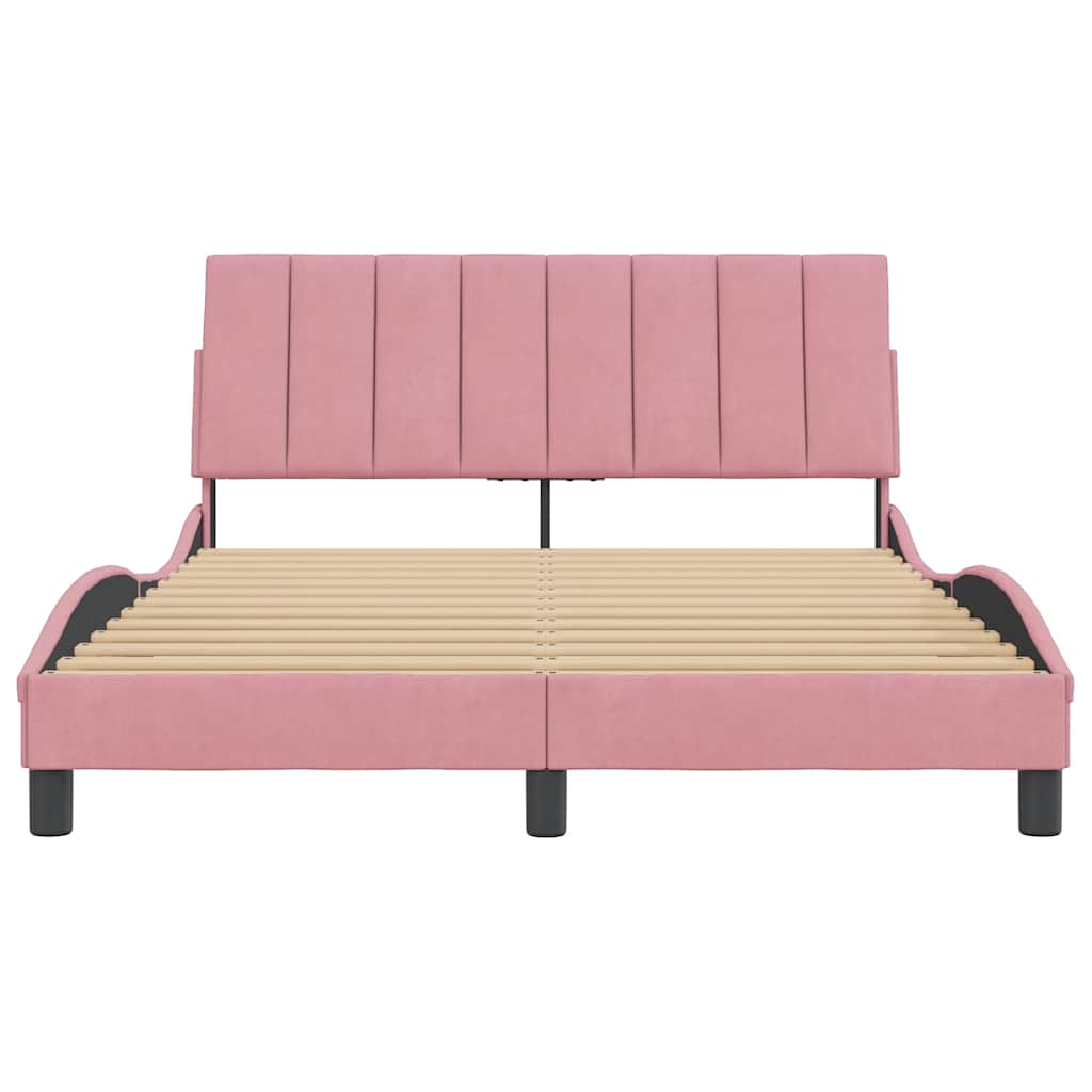 sengeramme uden madras Hanko 140x200 cm fløjl pink