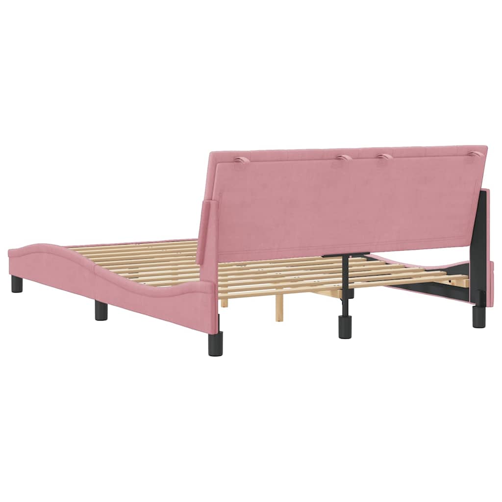 sengeramme uden madras Hanko 140x200 cm fløjl pink