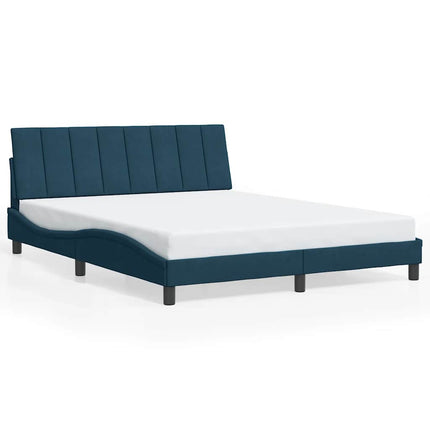 sengeramme uden madras Hanko 160x200 cm velour blå