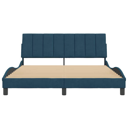 sengeramme uden madras Hanko 160x200 cm velour blå