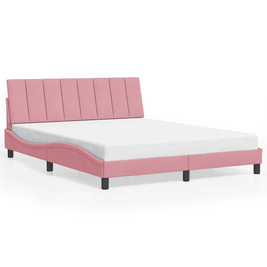 sengeramme uden madras Hanko 160x200 cm fløjl pink