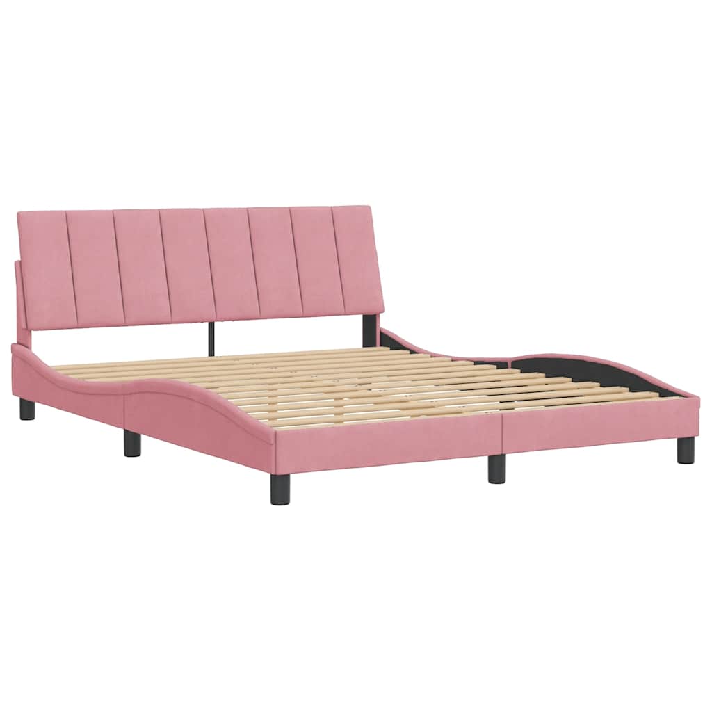 sengeramme uden madras Hanko 160x200 cm fløjl pink