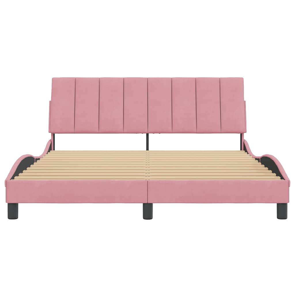 sengeramme uden madras Hanko 160x200 cm fløjl pink