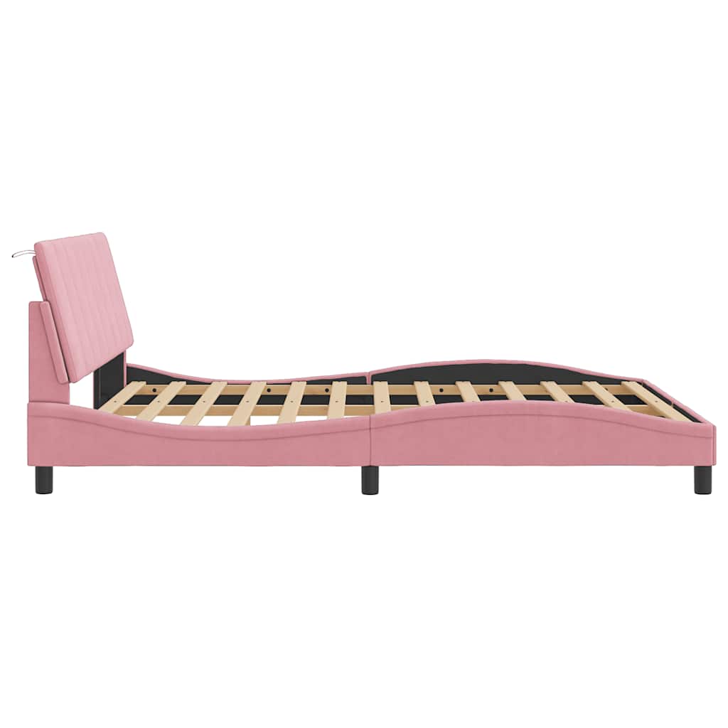 sengeramme uden madras Hanko 160x200 cm fløjl pink
