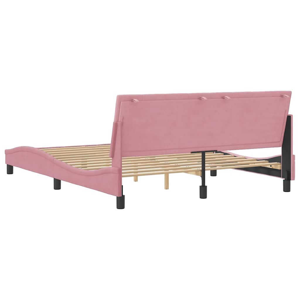 sengeramme uden madras Hanko 160x200 cm fløjl pink