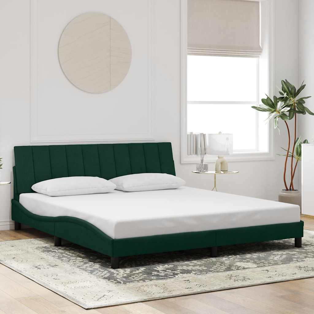 sengeramme uden madras Hanko Mørkegrøn 180x200 cm Fløjl