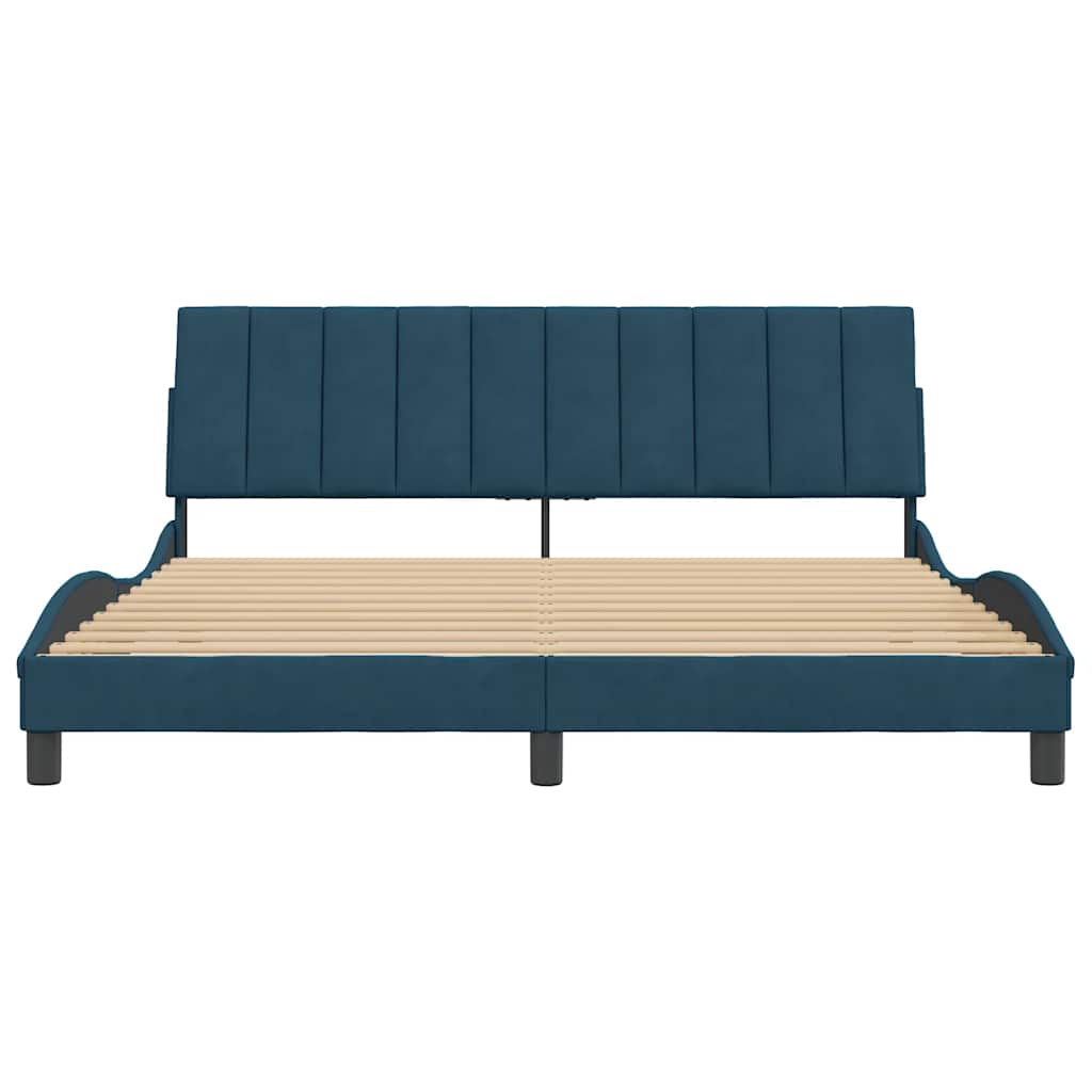 sengeramme uden madras Hanko 180x200 cm velour blå