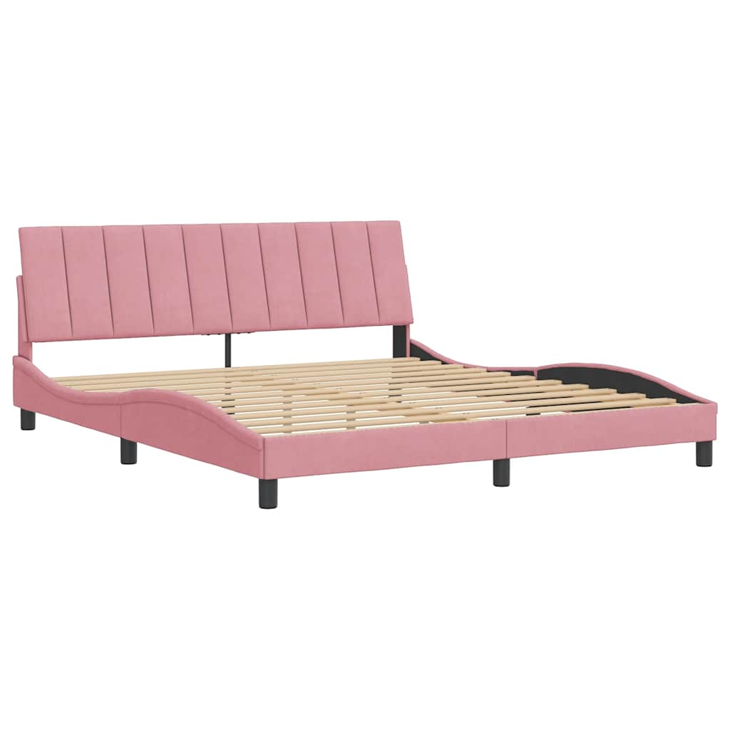 sengeramme uden madras Hanko 180x200 cm fløjl pink