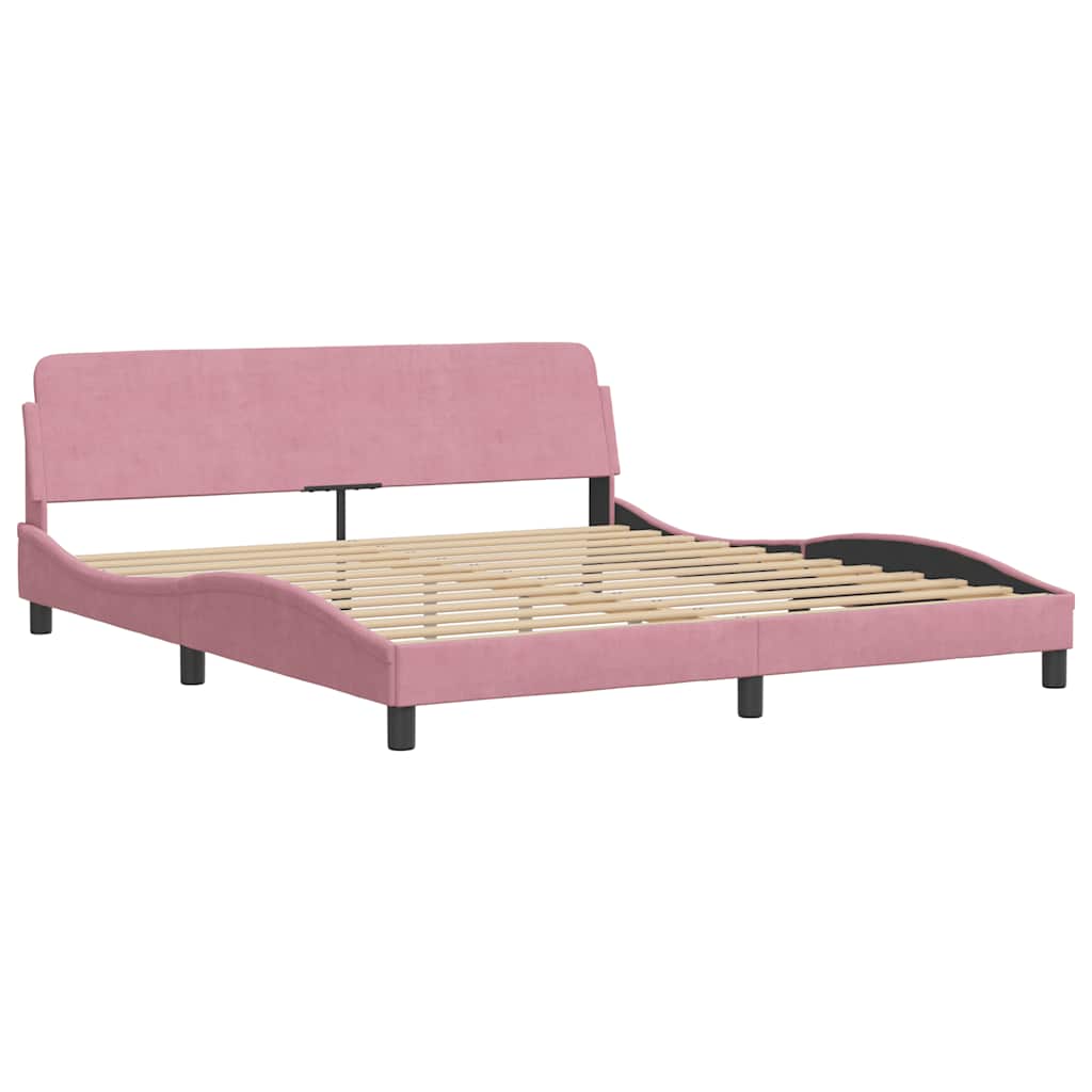 sengeramme uden madras Hanko 180x200 cm fløjl pink