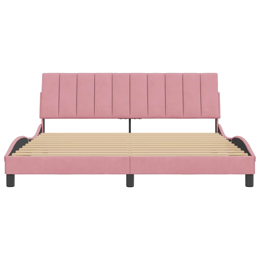 sengeramme uden madras Hanko 180x200 cm fløjl pink