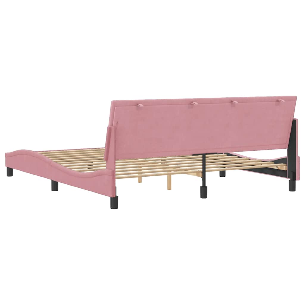 sengeramme uden madras Hanko 180x200 cm fløjl pink