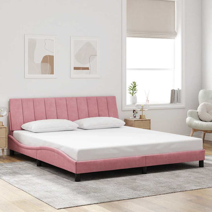 sengeramme uden madras Hanko 180x200 cm fløjl pink