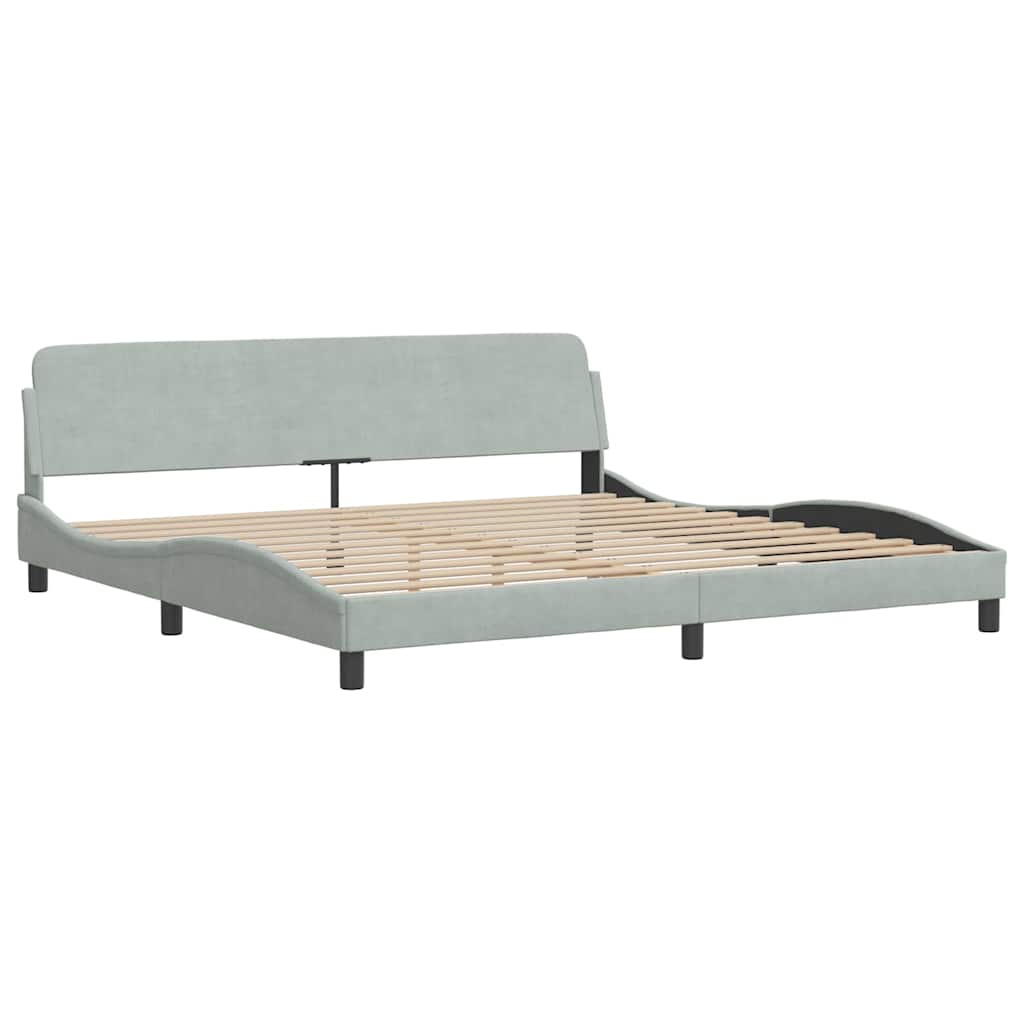 sengeramme uden madras Hanko Lysegrå 200x200 cm Fløjl