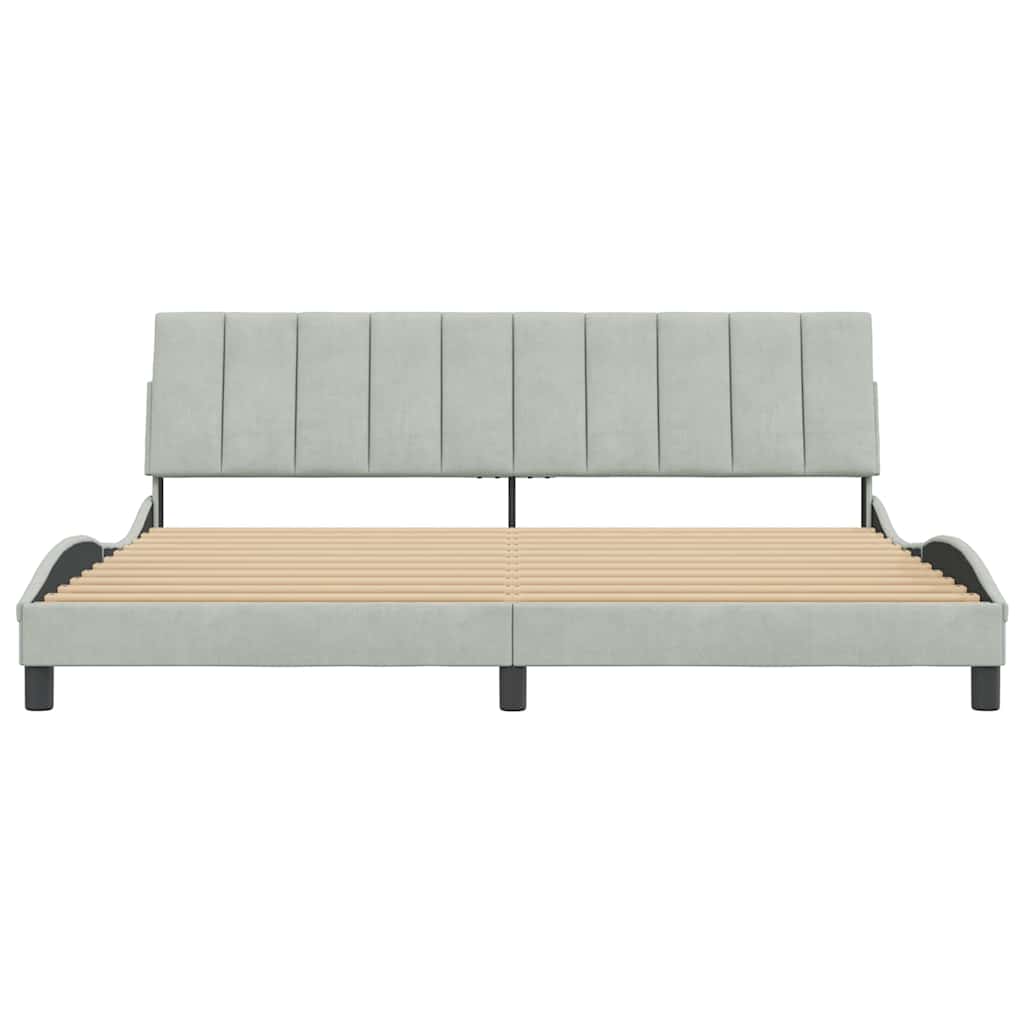 sengeramme uden madras Hanko Lysegrå 200x200 cm Fløjl