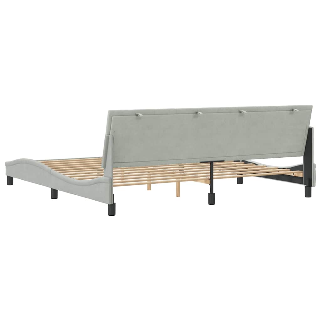 sengeramme uden madras Hanko Lysegrå 200x200 cm Fløjl