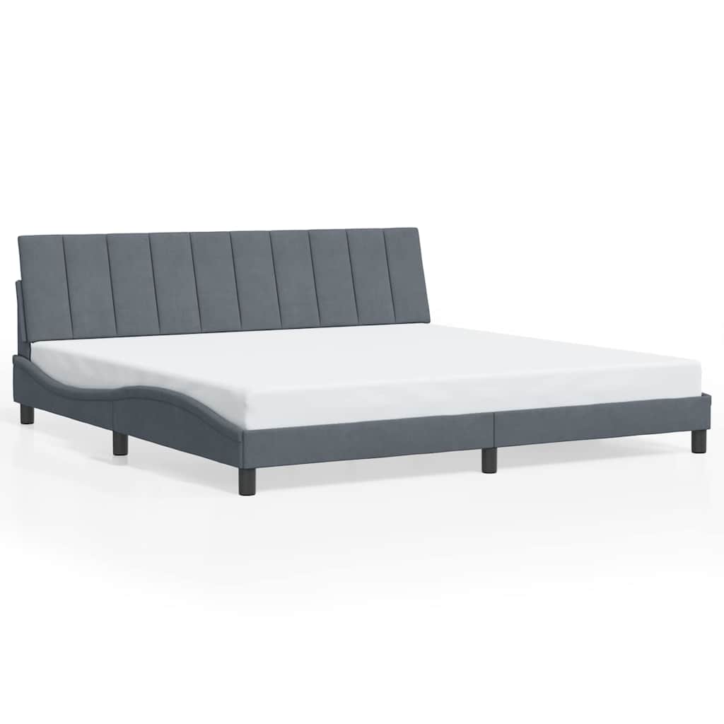 sengeramme uden madras Hanko Mørkegrå 200x200 cm Fløjl