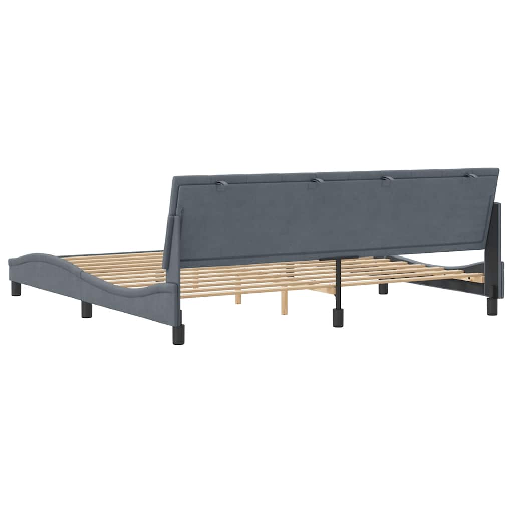 sengeramme uden madras Hanko Mørkegrå 200x200 cm Fløjl