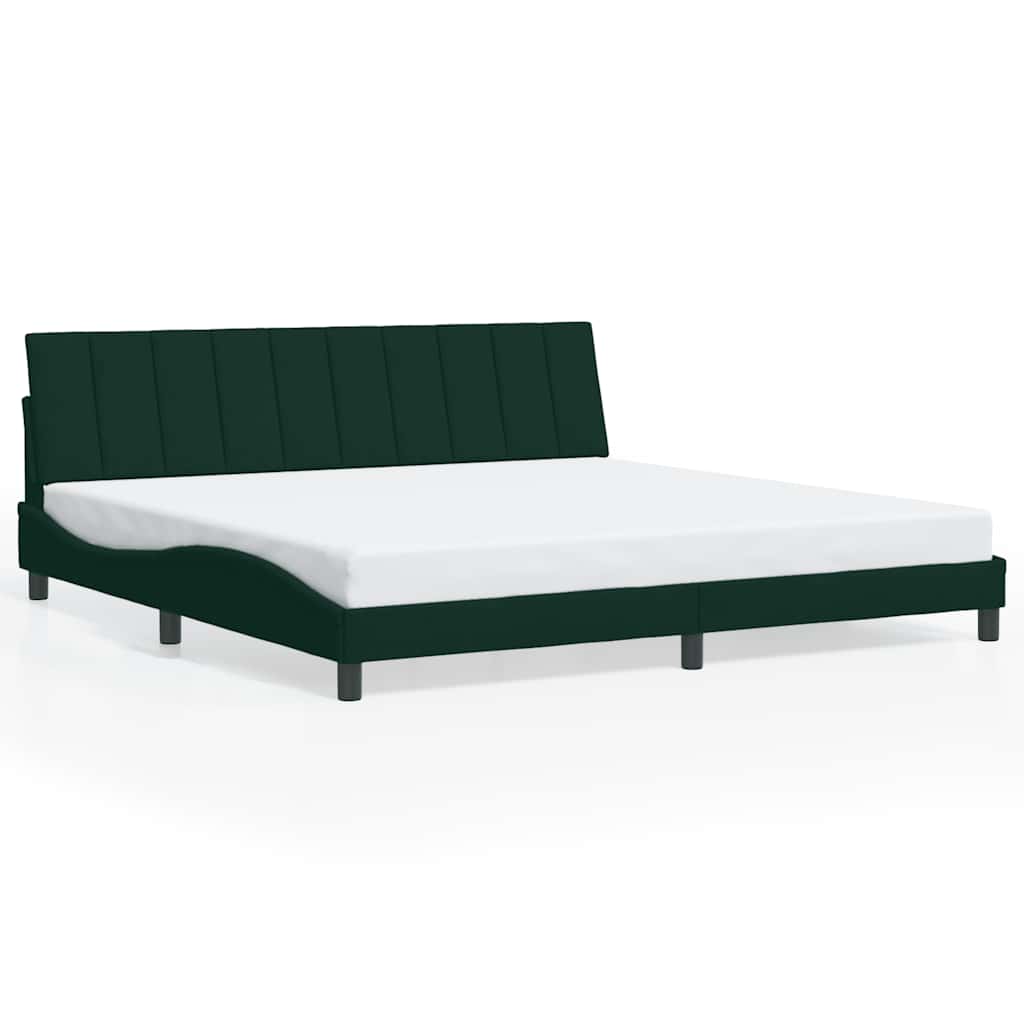 sengeramme uden madras Hanko Mørkegrøn 200x200 cm Fløjl