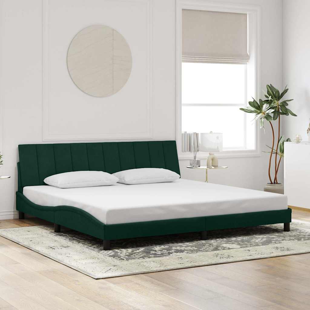 sengeramme uden madras Hanko Mørkegrøn 200x200 cm Fløjl