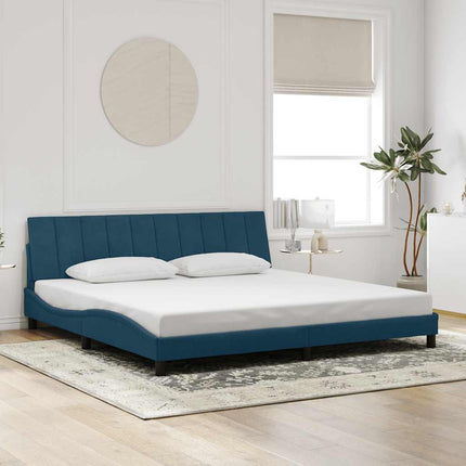 sengeramme uden madras Hanko 200x200 cm velour blå