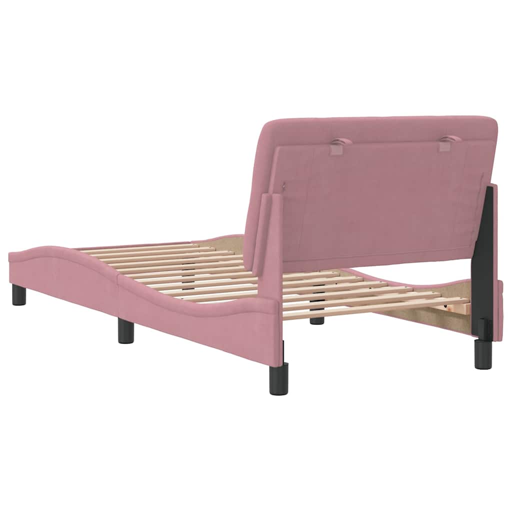sengeramme uden madras 80x200 cm fløjl lyserød