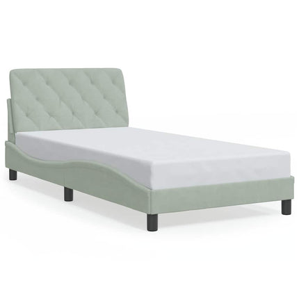 sengeramme uden madras Lysegrå 100x200 cm Fløjl