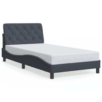 sengeramme uden madras Mørkegrå 100x200 cm Fløjl