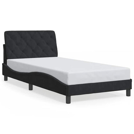 sengeramme uden madras Sort 100x200 cm Fløjl