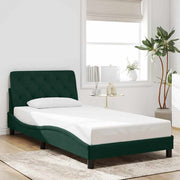 sengeramme uden madras Mørkegrøn 100x200 cm Fløjl