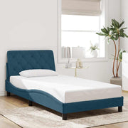 sengeramme uden madras 100x200 cm fløjl blå