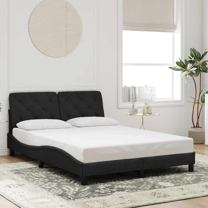 sengeramme uden madras Sort 140x200 cm Fløjl