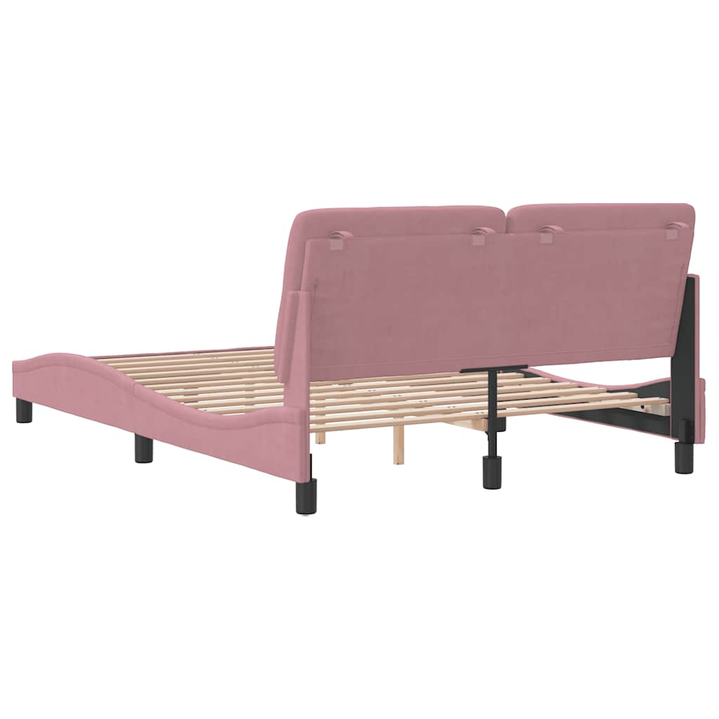 sengeramme uden madras 140x200 cm fløjl pink