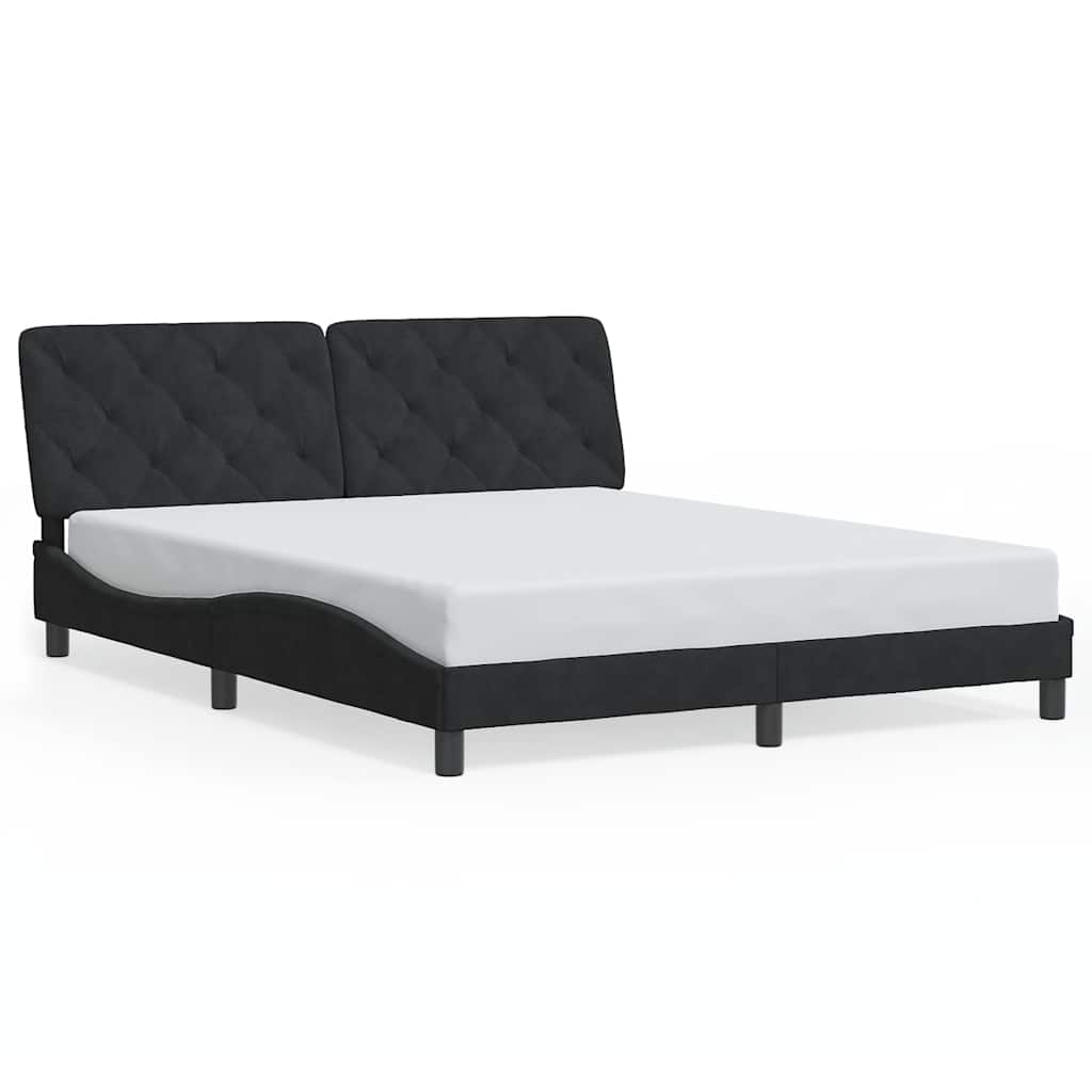 sengeramme uden madras Sort 160x200 cm Fløjl