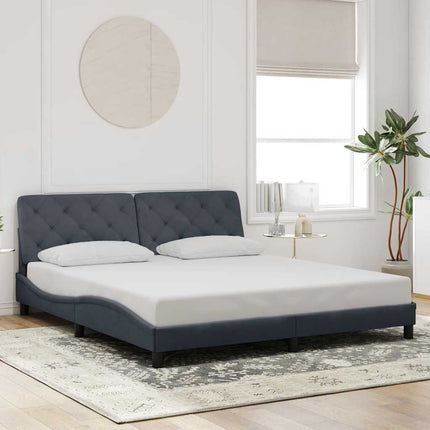 sengeramme uden madras Mørkegrå 180x200 cm Fløjl