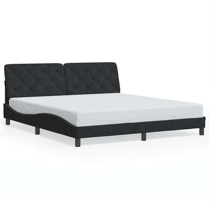sengeramme uden madras Sort 180x200 cm Fløjl