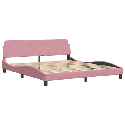 sengeramme uden madras 180x200 cm fløjl pink