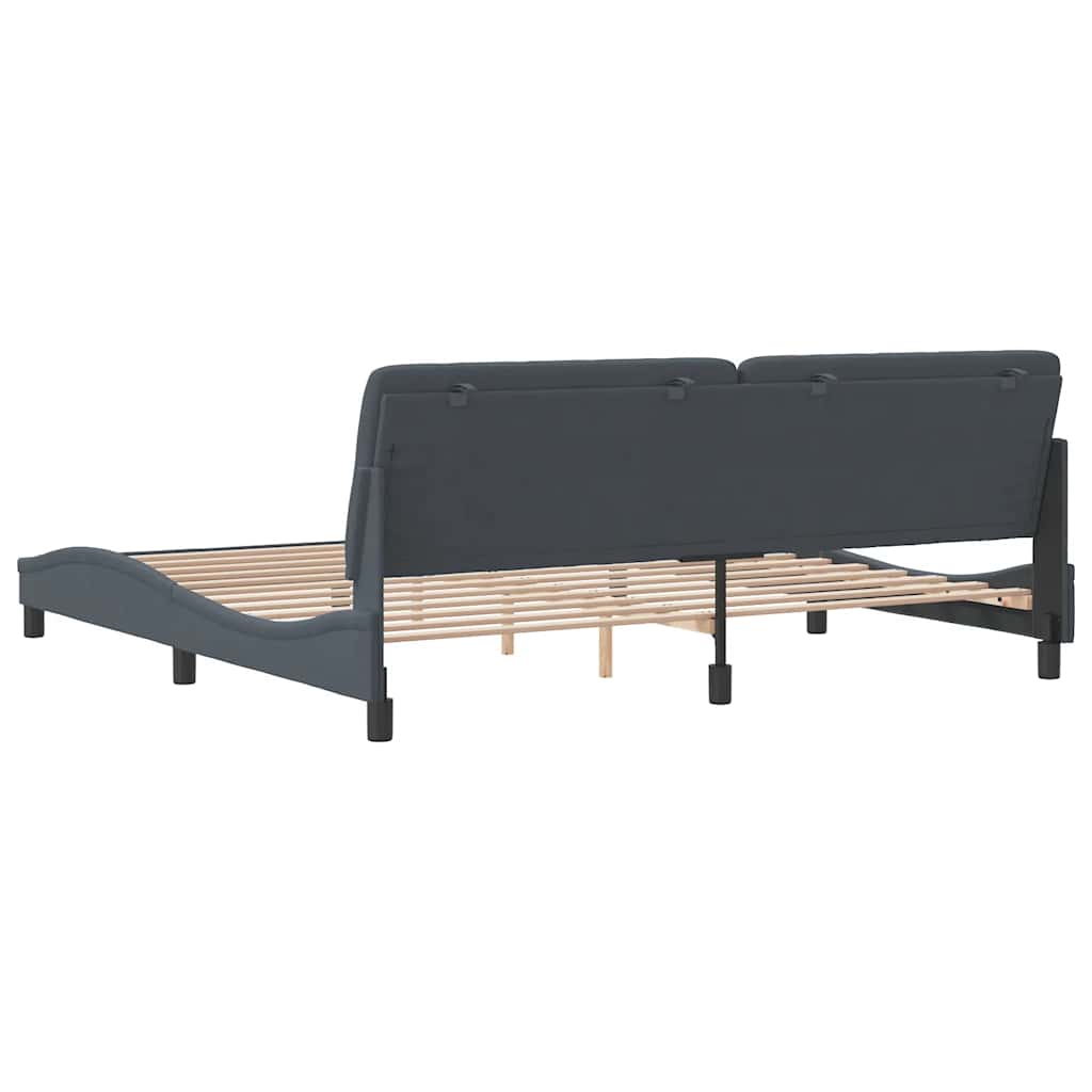 sengeramme uden madras Mørkegrå 200x200 cm Fløjl