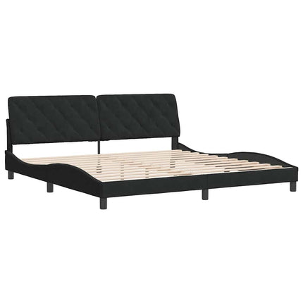 sengeramme uden madras Sort 200x200 cm Fløjl