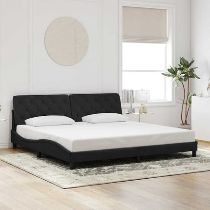 sengeramme uden madras Sort 200x200 cm Fløjl