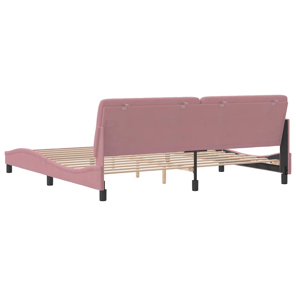 sengeramme uden madras 200x200 cm fløjl pink