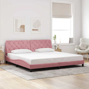 sengeramme uden madras 200x200 cm fløjl pink