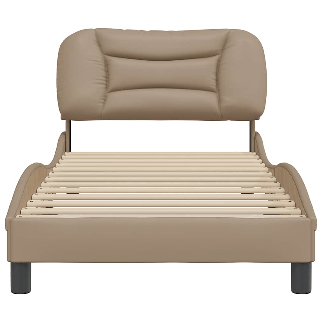sengeramme uden madras Hvar 80x200 cm kunstlæder cappuccinofarvet