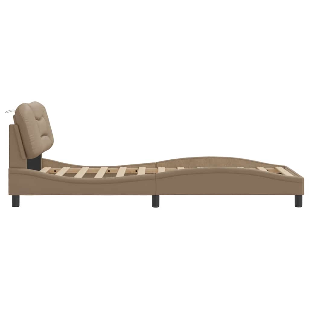 sengeramme uden madras Hvar 80x200 cm kunstlæder cappuccinofarvet