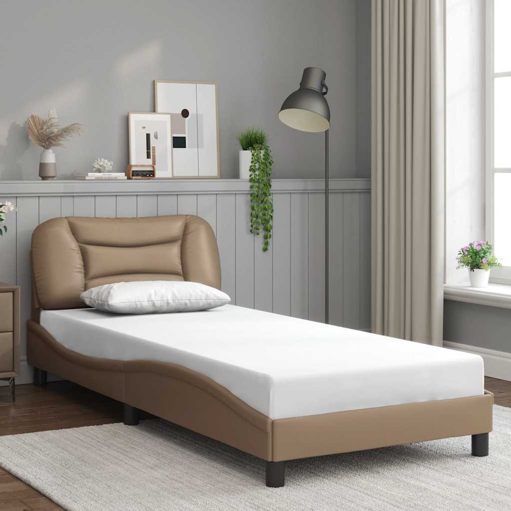 sengeramme uden madras Hvar 80x200 cm kunstlæder cappuccinofarvet