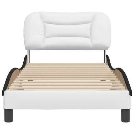 sengeramme uden madras Hvar 80x200 cm kunstlæder hvid og sort