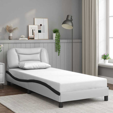 sengeramme uden madras Hvar 80x200 cm kunstlæder hvid og sort