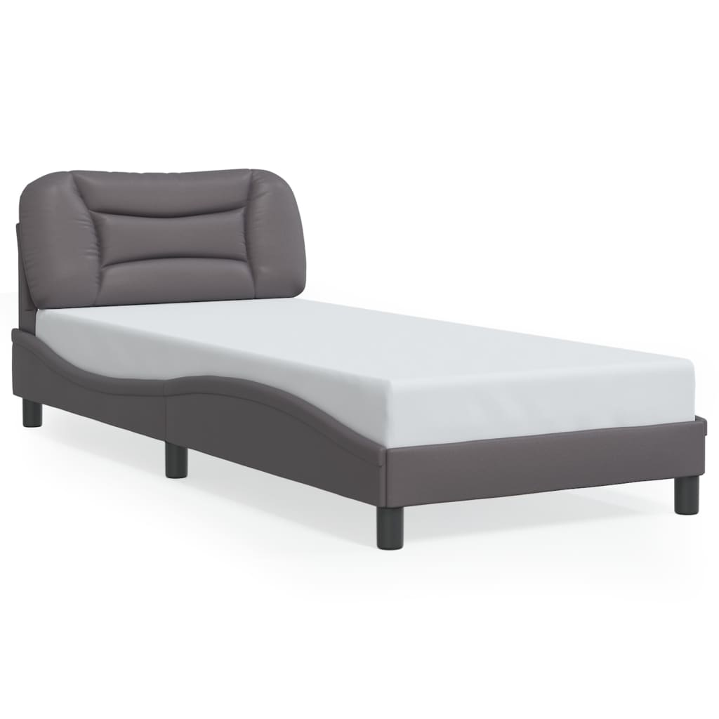 sengeramme uden madras Hvar 90x190 cm kunstlæder grå